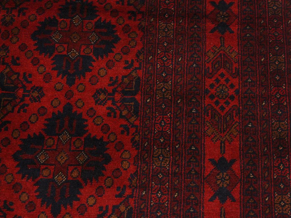 handmade Tribal Biljik Khal Mohammadi Drk. Red Black Hand Knotted RECTANGLE 100% WOOL area rug 4x7