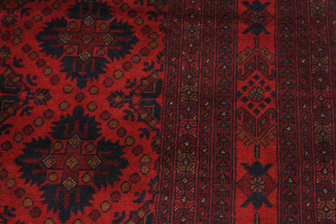 handmade Tribal Biljik Khal Mohammadi Drk. Red Black Hand Knotted RECTANGLE 100% WOOL area rug 4x7