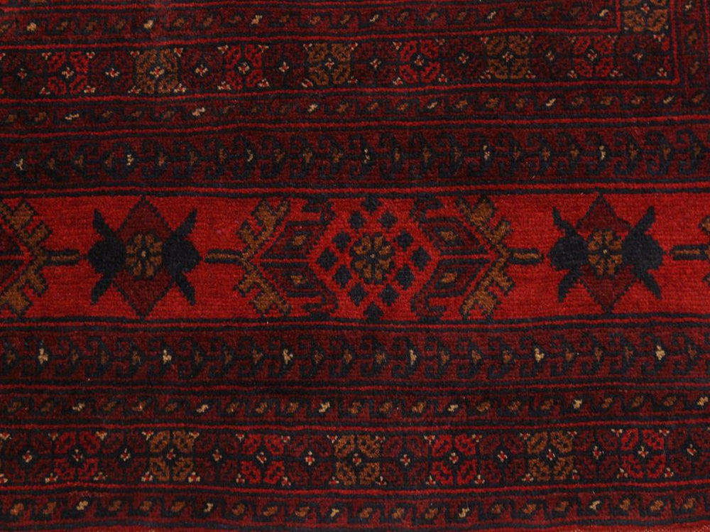 handmade Tribal Biljik Khal Mohammadi Drk. Red Black Hand Knotted RECTANGLE 100% WOOL area rug 4x7
