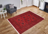 handmade Tribal Biljik Khal Mohammadi Red Blue Hand Knotted RECTANGLE 100% WOOL area rug 6x8