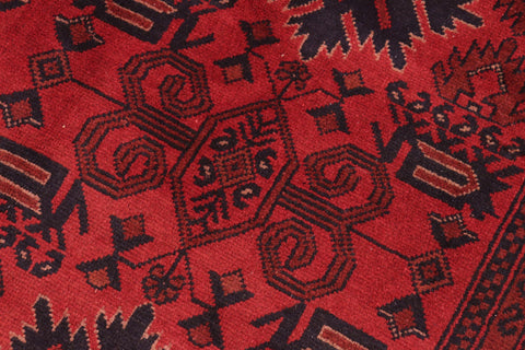 handmade Tribal Biljik Khal Mohammadi Red Blue Hand Knotted RECTANGLE 100% WOOL area rug 6x8