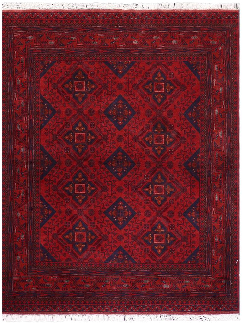 handmade Tribal Biljik Khal Mohammadi Red Blue Hand Knotted RECTANGLE 100% WOOL area rug 5x7