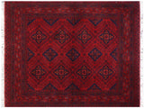 handmade Tribal Biljik Khal Mohammadi Red Blue Hand Knotted RECTANGLE 100% WOOL area rug 5x7