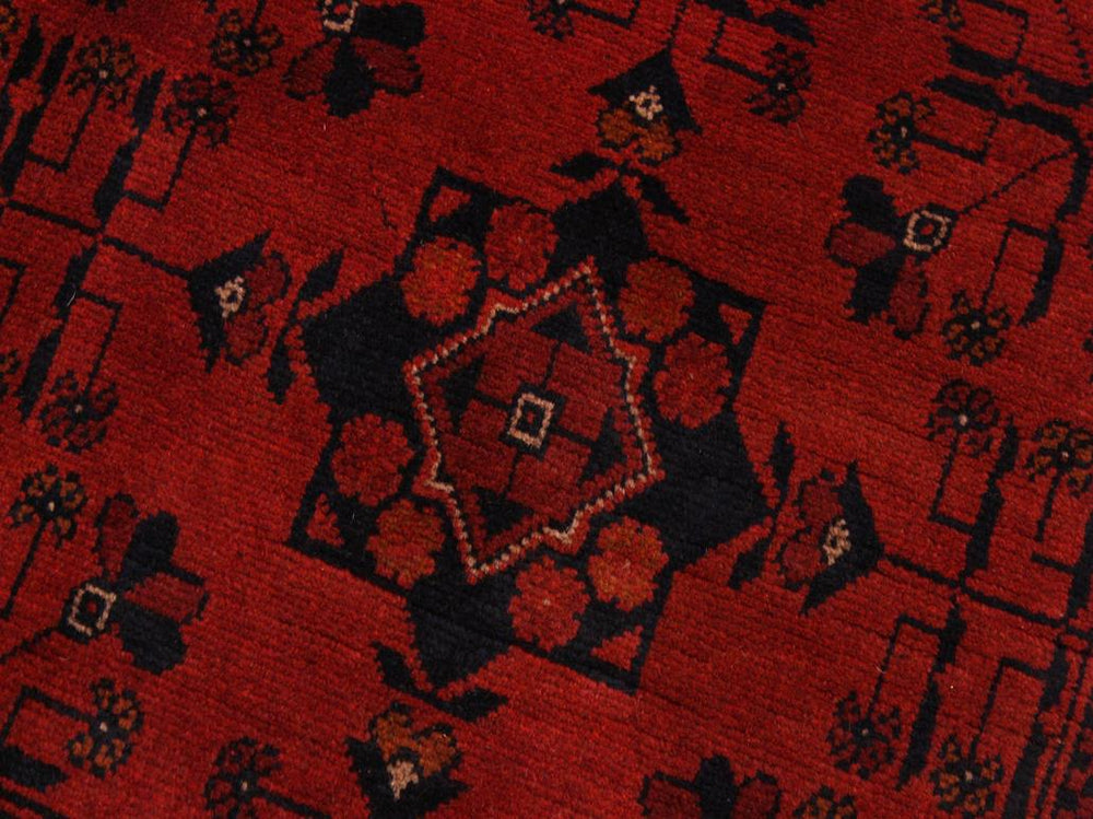 handmade Tribal Biljik Khal Mohammadi Drk. Red Black Hand Knotted RECTANGLE 100% WOOL area rug 4x6