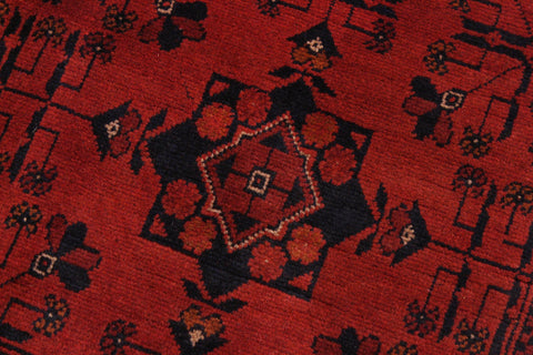 handmade Tribal Biljik Khal Mohammadi Drk. Red Black Hand Knotted RECTANGLE 100% WOOL area rug 4x6