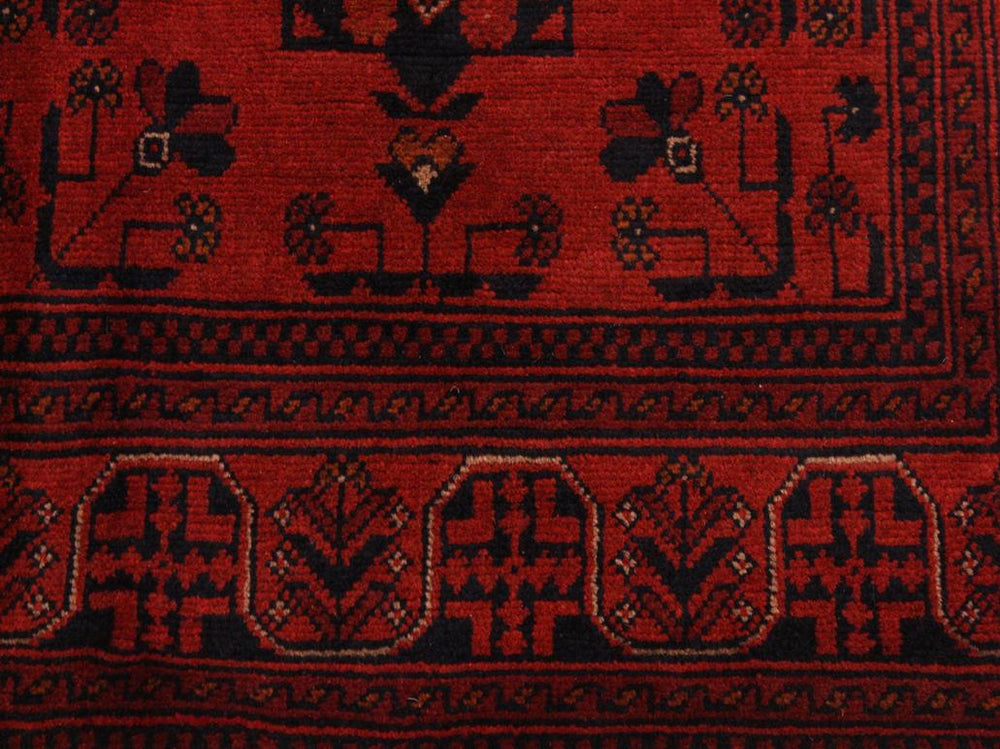 handmade Tribal Biljik Khal Mohammadi Drk. Red Black Hand Knotted RECTANGLE 100% WOOL area rug 4x6