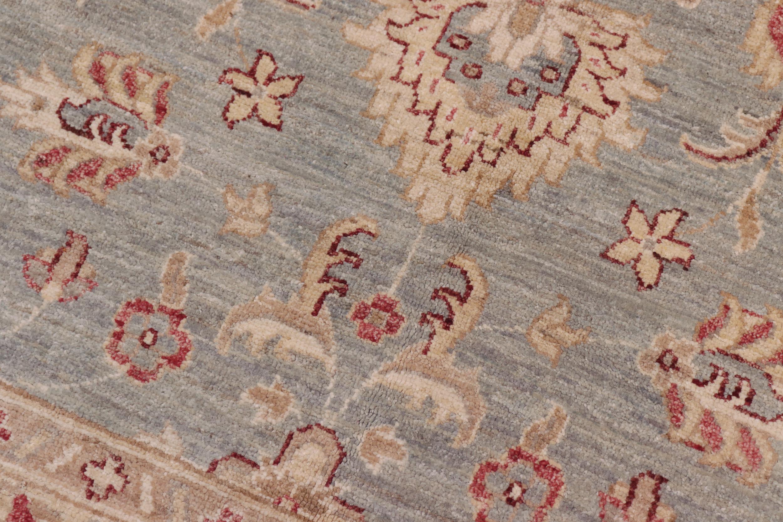 handmade Traditional Kafkaz Gray Beige Hand Knotted RECTANGLE 100% WOOL area rug 7x11