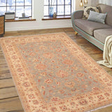 handmade Traditional Kafkaz Gray Beige Hand Knotted RECTANGLE 100% WOOL area rug 7 x 11