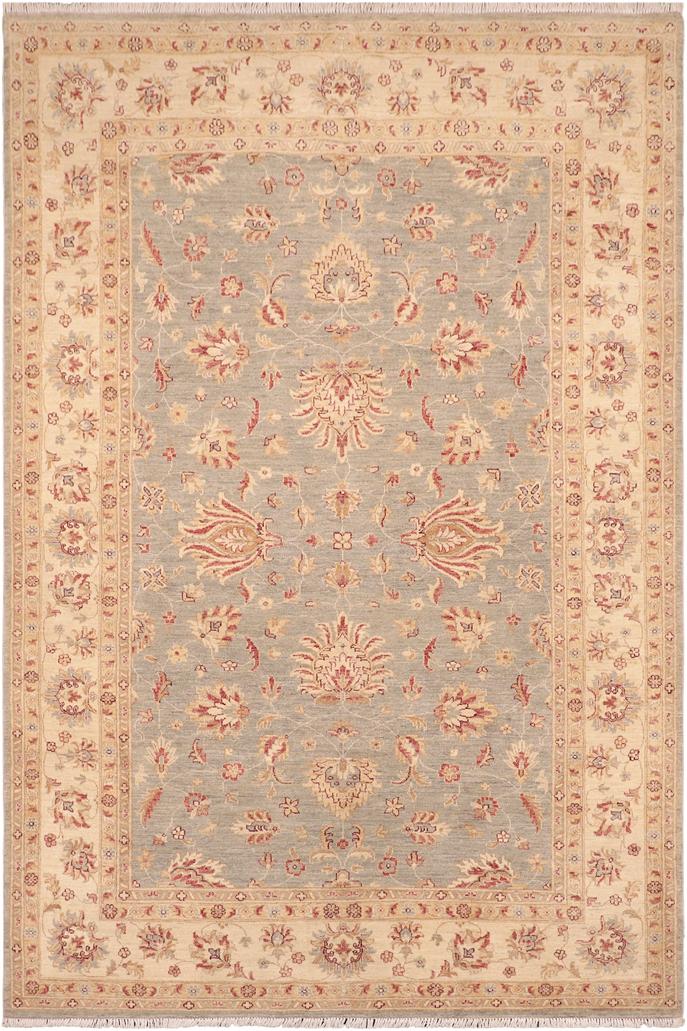 handmade Traditional Kafkaz Gray Beige Hand Knotted RECTANGLE 100% WOOL area rug 7X11
