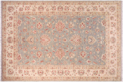 handmade Traditional Kafkaz Gray Beige Hand Knotted RECTANGLE 100% WOOL area rug 7x11