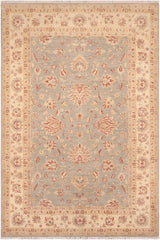 handmade Traditional Kafkaz Gray Beige Hand Knotted RECTANGLE 100% WOOL area rug 7X11