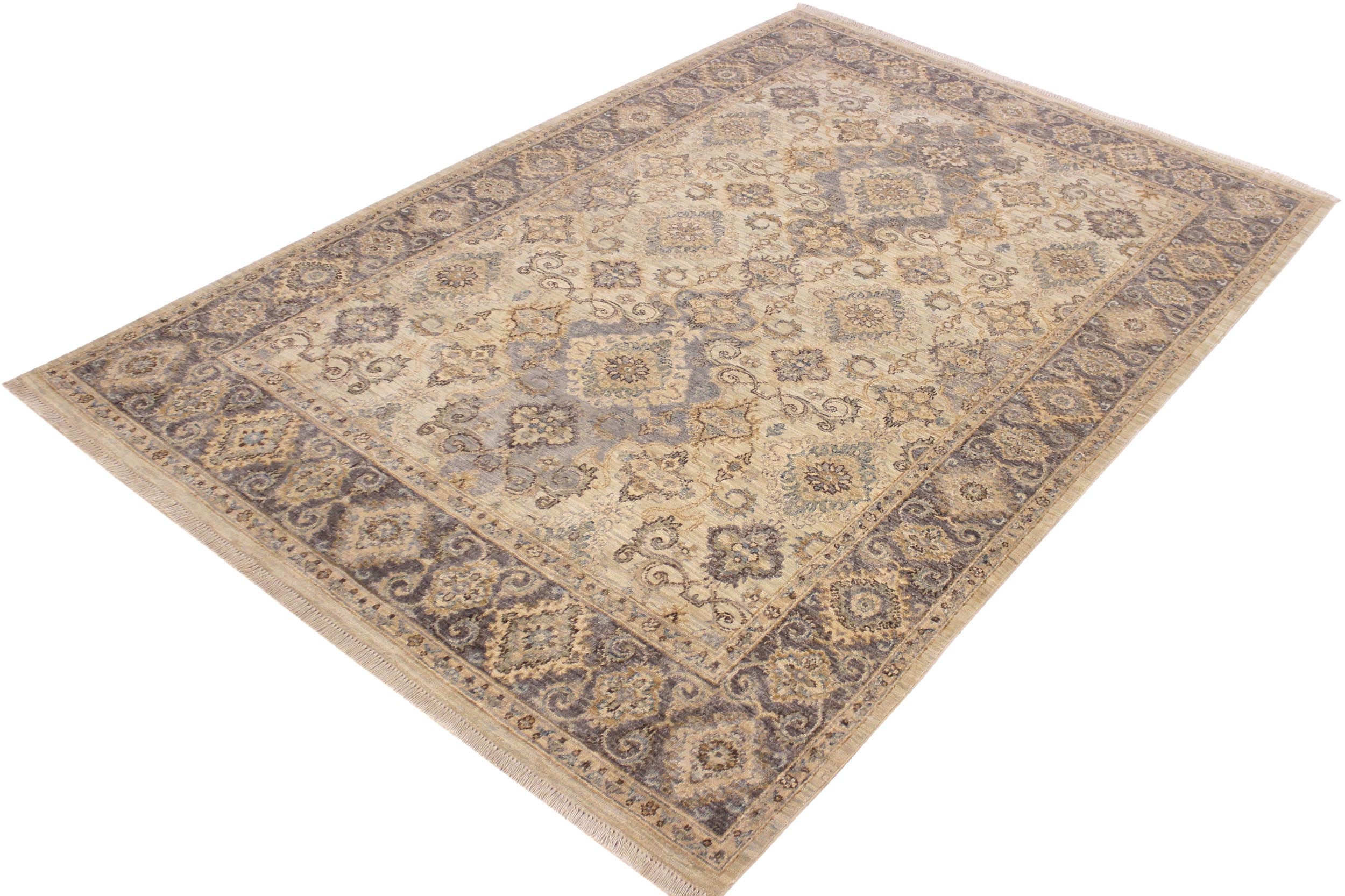 handmade Traditional Kafkaz Lt. Blue Drk. Gray Hand Knotted RECTANGLE 100% WOOL area rug 6x7