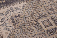 handmade Traditional Kafkaz Drk. Gray Ivory Hand Knotted RECTANGLE 100% WOOL area rug 12X17