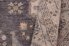 handmade Traditional Kafkaz Drk. Gray Ivory Hand Knotted RECTANGLE 100% WOOL area rug 12X17