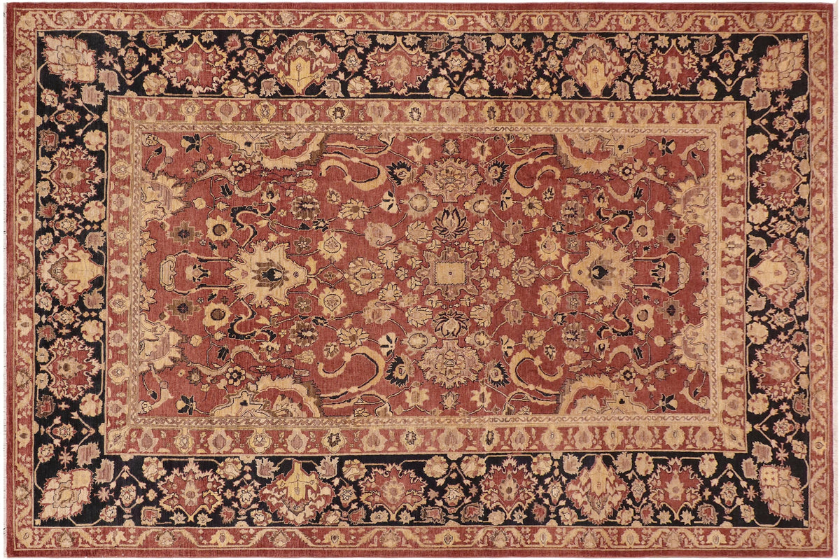 handmade Traditional Kafkaz Rust Blue Hand Knotted RECTANGLE 100% WOOL area rug 10' x 14'