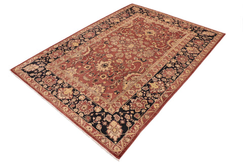 handmade Traditional Kafkaz Rust Blue Hand Knotted RECTANGLE 100% WOOL area rug 10' x 14'