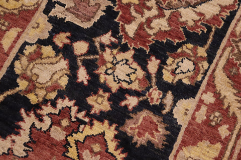 handmade Traditional Kafkaz Rust Blue Hand Knotted RECTANGLE 100% WOOL area rug 10' x 14'
