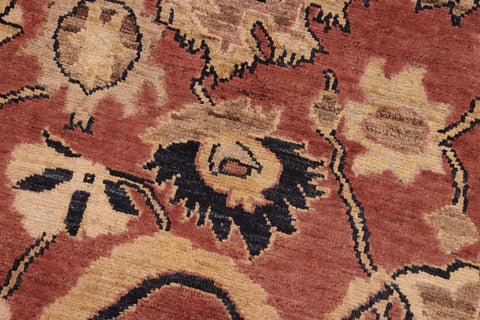 handmade Traditional Kafkaz Rust Blue Hand Knotted RECTANGLE 100% WOOL area rug 10' x 14'