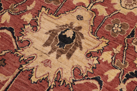 handmade Traditional Kafkaz Rust Blue Hand Knotted RECTANGLE 100% WOOL area rug 10' x 14'