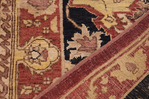 handmade Traditional Kafkaz Rust Blue Hand Knotted RECTANGLE 100% WOOL area rug 10' x 14'