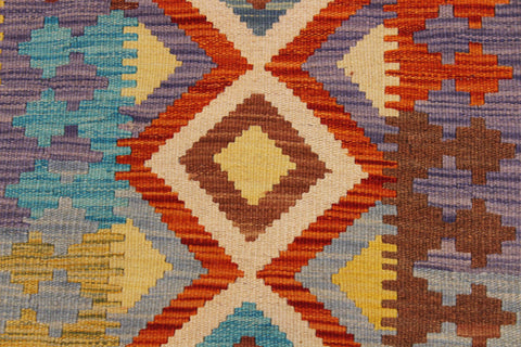 handmade Geometric Kilim Beige Gray Hand-Woven RECTANGLE 100% WOOL area rug 3' x 7'