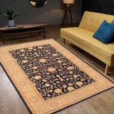 handmade Traditional Kafkaz Blue Gold Hand Knotted RECTANGLE 100% WOOL area rug 10 x 14