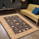 handmade Traditional Kafkaz Blue Gold Hand Knotted RECTANGLE 100% WOOL area rug 10 x 14