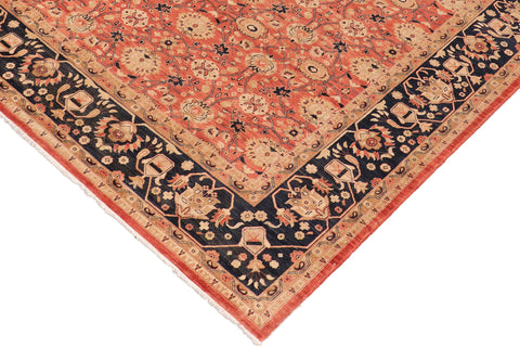 handmade Transitional Kafkaz Red Blue Hand Knotted RECTANGLE 100% WOOL area rug 10' x 13'