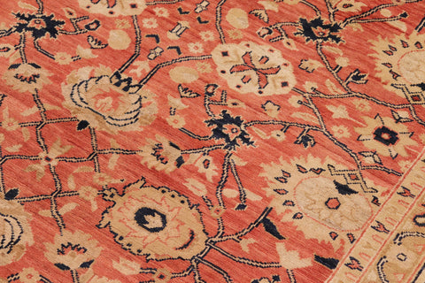 handmade Transitional Kafkaz Red Blue Hand Knotted RECTANGLE 100% WOOL area rug 10' x 13'