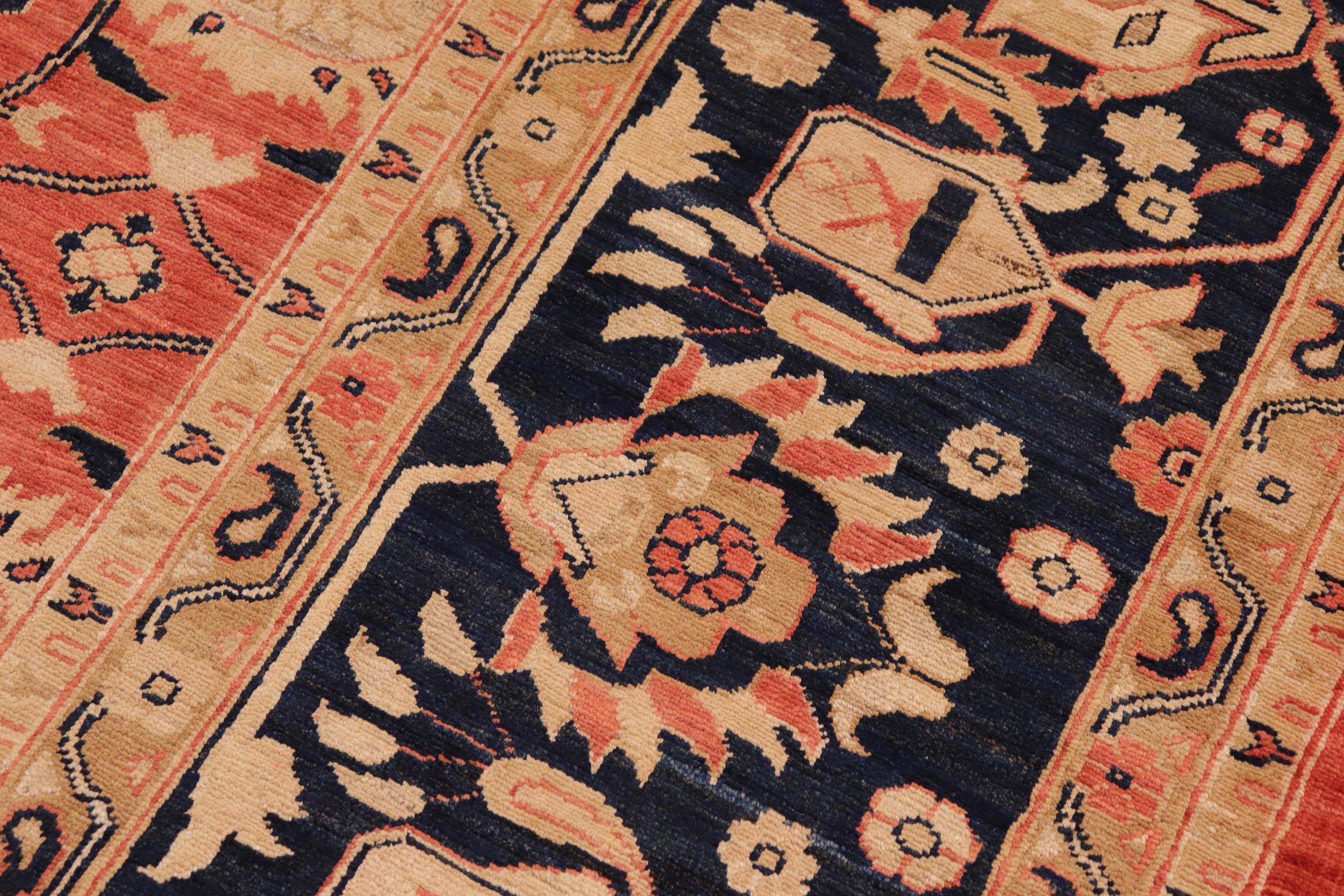 handmade Transitional Kafkaz Red Blue Hand Knotted RECTANGLE 100% WOOL area rug 10' x 13'