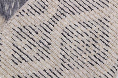 handmade Geometric Moroccan Gray Ivory Hand Knotted RECTANGLE 100% WOOL area rug 3' x 5'