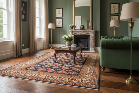 handmade Geometric Super Kazak Blue Beige Hand Knotted RECTANGLE 100% WOOL area rug 9' x 12'
