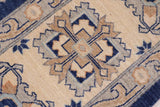 handmade Traditional Kafkaz Blue Beige Hand Knotted RECTANGLE 100% WOOL area rug 10 x 13