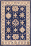 handmade Traditional Kafkaz Blue Beige Hand Knotted RECTANGLE 100% WOOL area rug 10 x 13