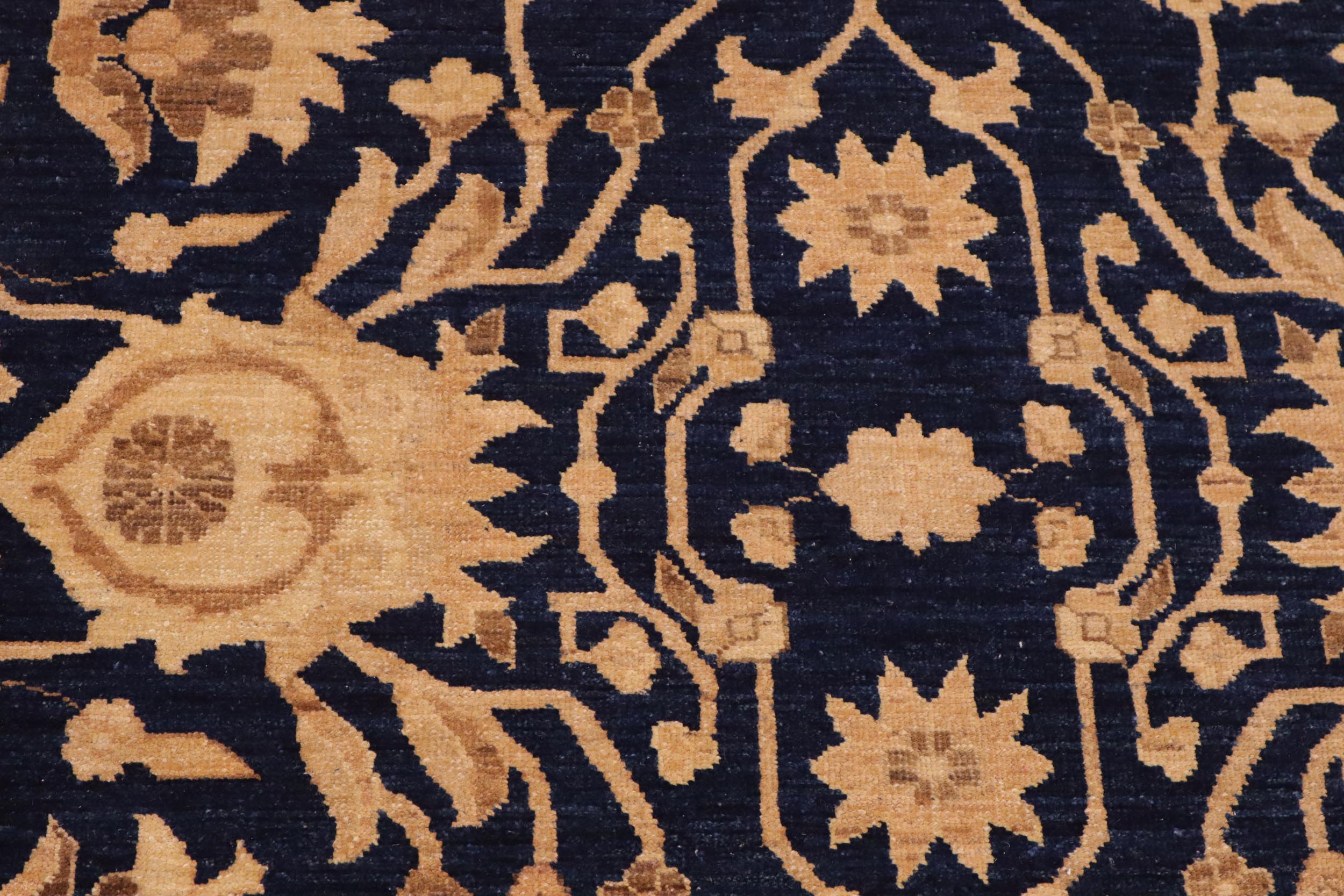 handmade Transitional Kafkaz Blue Brown Hand Knotted RECTANGLE 100% WOOL area rug 10' x 13'