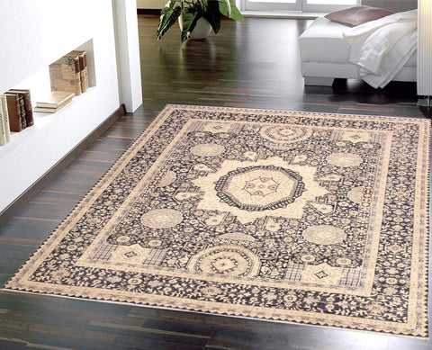 handmade Geometric Mamluk Tan Black Hand Knotted RECTANGLE 100% WOOL area rug 8 x 10