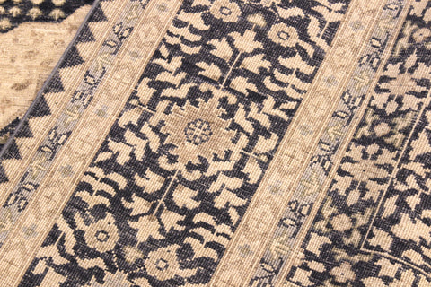handmade Geometric Mamluk Tan Black Hand Knotted RECTANGLE 100% WOOL area rug 8 x 10