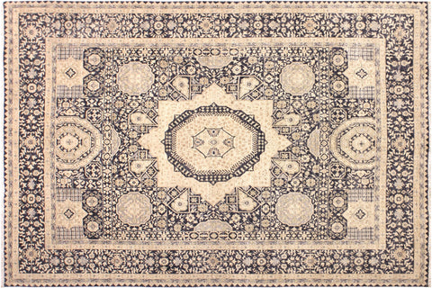 handmade Geometric Mamluk Tan Black Hand Knotted RECTANGLE 100% WOOL area rug 8 x 10