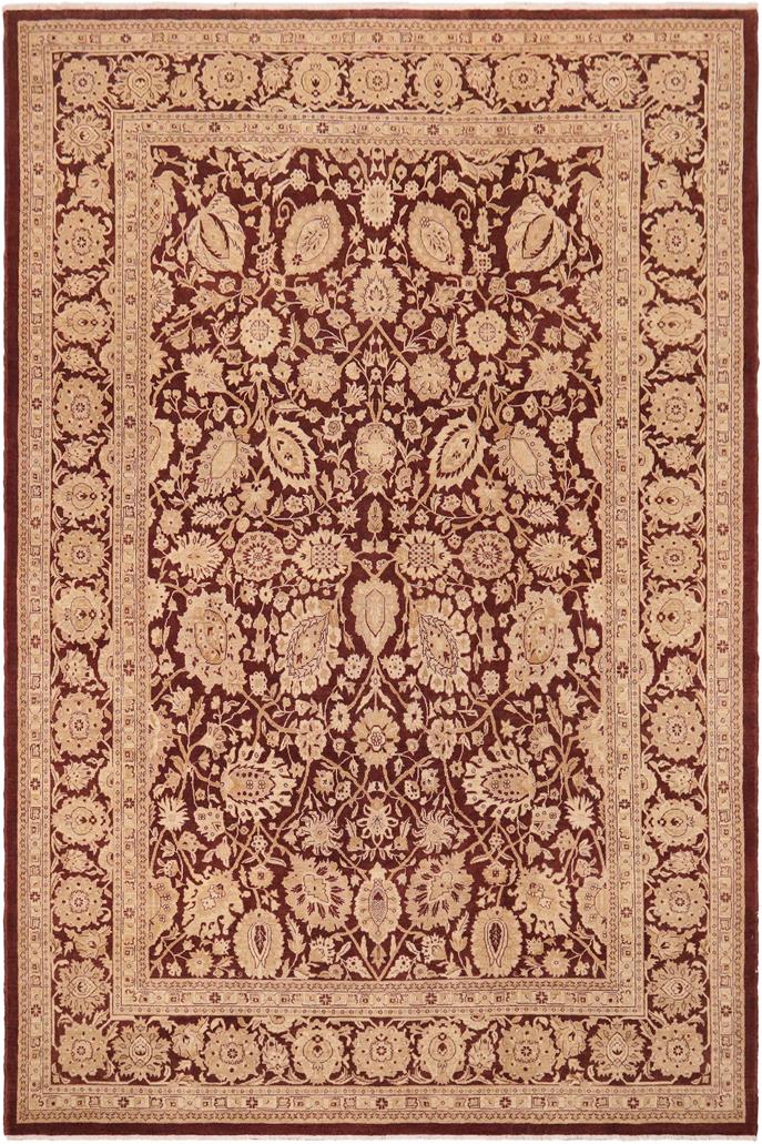 handmade Transitional Kafkaz Brown Beige Hand Knotted RECTANGLE 100% WOOL area rug 10 x 14