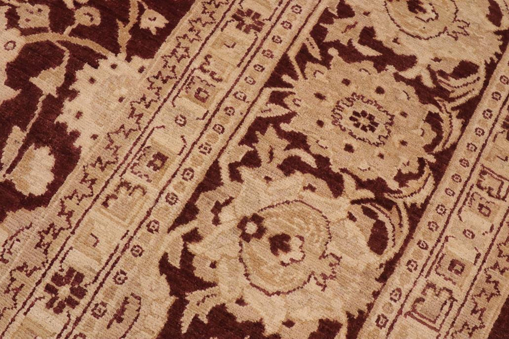 handmade Transitional Kafkaz Brown Beige Hand Knotted RECTANGLE 100% WOOL area rug 10 x 14