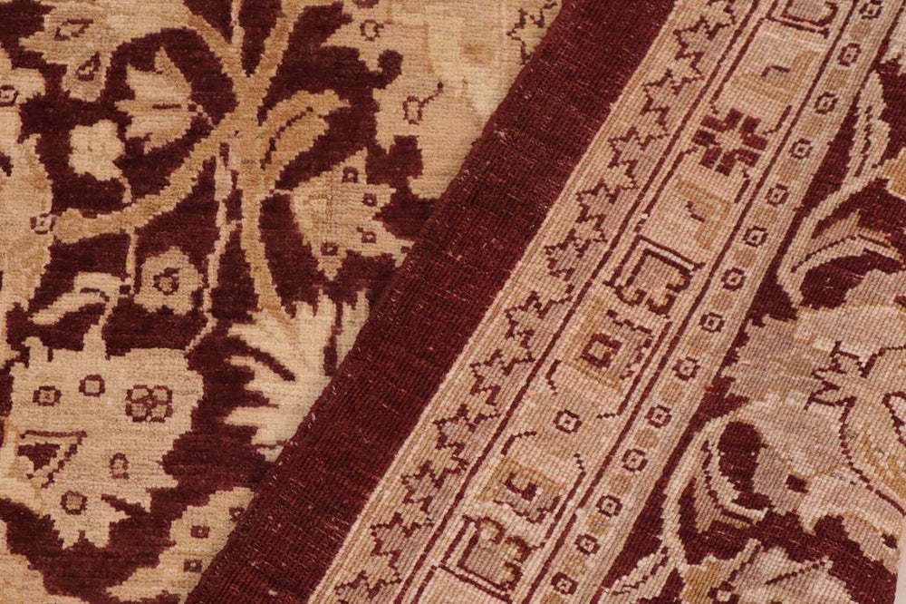 handmade Transitional Kafkaz Brown Beige Hand Knotted RECTANGLE 100% WOOL area rug 10 x 14