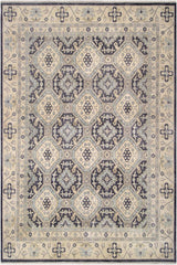 handmade Traditional Kafkaz Drk. Gray Ivory Hand Knotted RECTANGLE 100% WOOL area rug 12X14