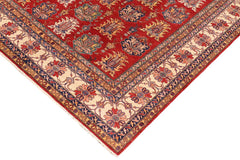 handmade Geometric Super Kazak Red Beige Hand Knotted RECTANGLE 100% WOOL area rug 10X14