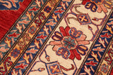 handmade Geometric Super Kazak Red Beige Hand Knotted RECTANGLE 100% WOOL area rug 10 x 14
