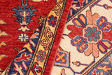 handmade Geometric Super Kazak Red Beige Hand Knotted RECTANGLE 100% WOOL area rug 10 x 14