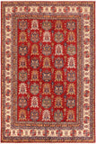 handmade Geometric Super Kazak Red Beige Hand Knotted RECTANGLE 100% WOOL area rug 10 x 14
