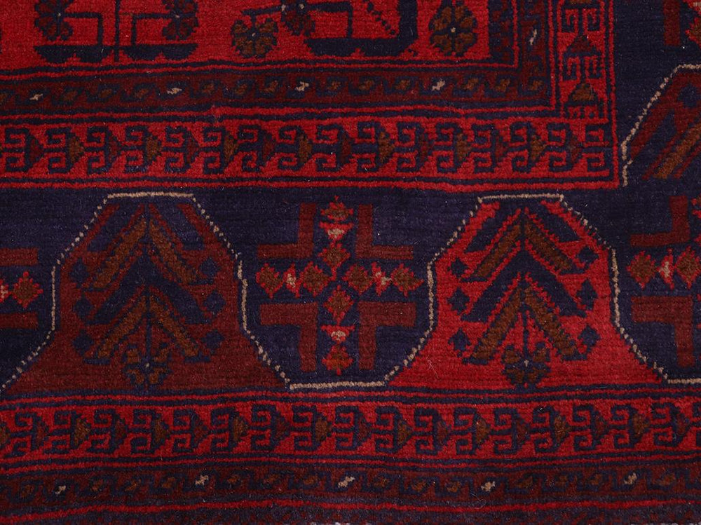 handmade Tribal Biljik Khal Mohammadi Red Blue Hand Knotted RECTANGLE 100% WOOL area rug 5x6