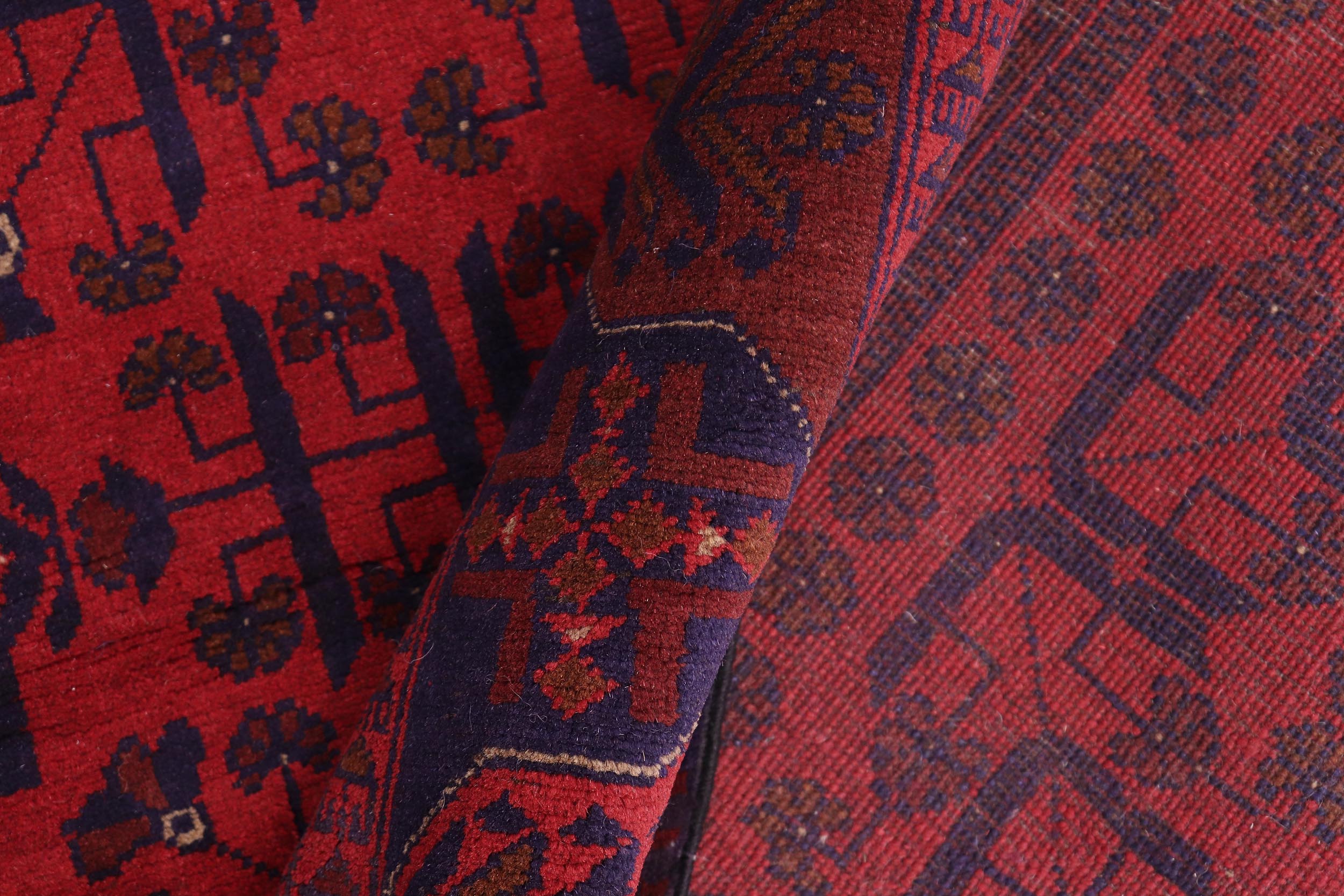 handmade Tribal Biljik Khal Mohammadi Red Blue Hand Knotted RECTANGLE 100% WOOL area rug 5x6