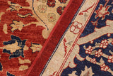 handmade Transitional Kafkaz Red Blue Hand Knotted RECTANGLE 100% WOOL area rug 10 x 14
