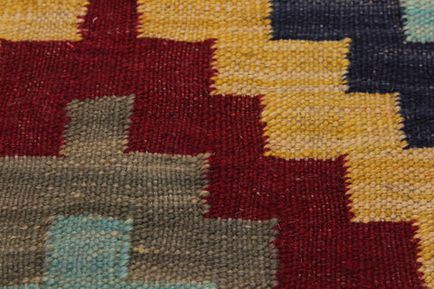 handmade Geometric Kilim Brown Tan Hand-Woven RECTANGLE 100% WOOL area rug 3 x 5